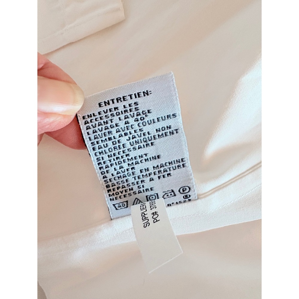 Y2K Ralph Lauren Sport White Cotton Stretch Crest Button Down Shirt Women SZ 14 - Picture 9 of 10